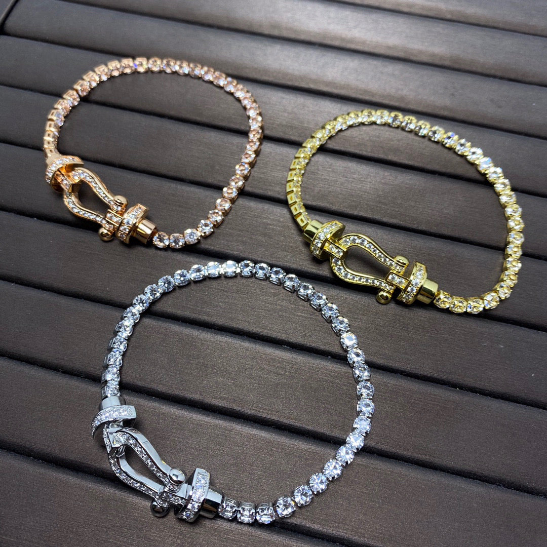 [LUXORA]FORCE  HORSESHOE  DIAMOND TENNIS BRACELET