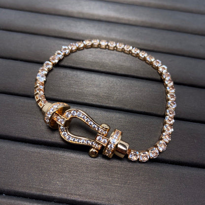 [LUXORA]FORCE  LARGE HORSESHOE FULL DIAMOND TENNIS BRACELET