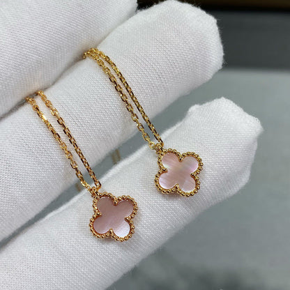 [LUXORA]CLOVER 15MM PINK MOTHER-OF-PEARL SINGLE FLOWER NECKLACE