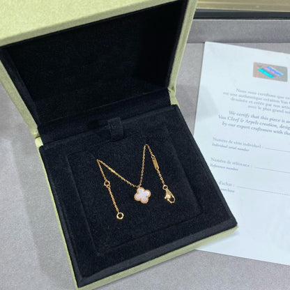 [LUXORA]CLOVER 15MM PINK MOTHER-OF-PEARL SINGLE FLOWER NECKLACE