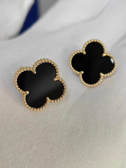 [LUXORA]CLOVER 20MM BLACK MOP EARRINGS