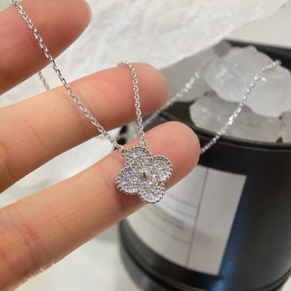 [LUXORA]CLOVER 15MM DIAMOND SINGLE FLOWER NECKLACE