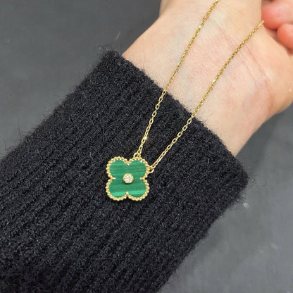 [LUXORA]CLOVER 15MM DIAMOND TURQUOISE NECKLACE