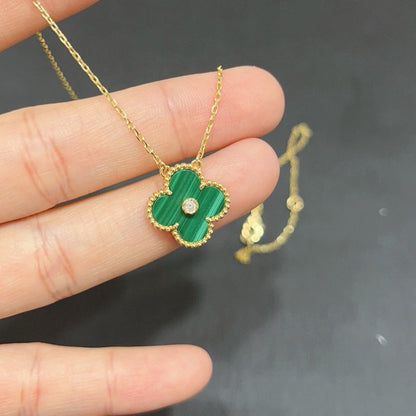 [LUXORA]CLOVER 15MM DIAMOND TURQUOISE NECKLACE