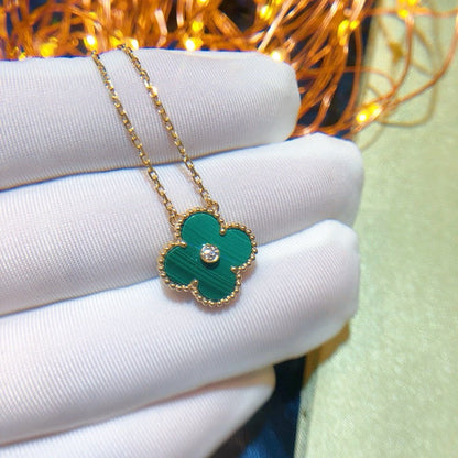 [LUXORA]CLOVER 15MM DIAMOND TURQUOISE NECKLACE