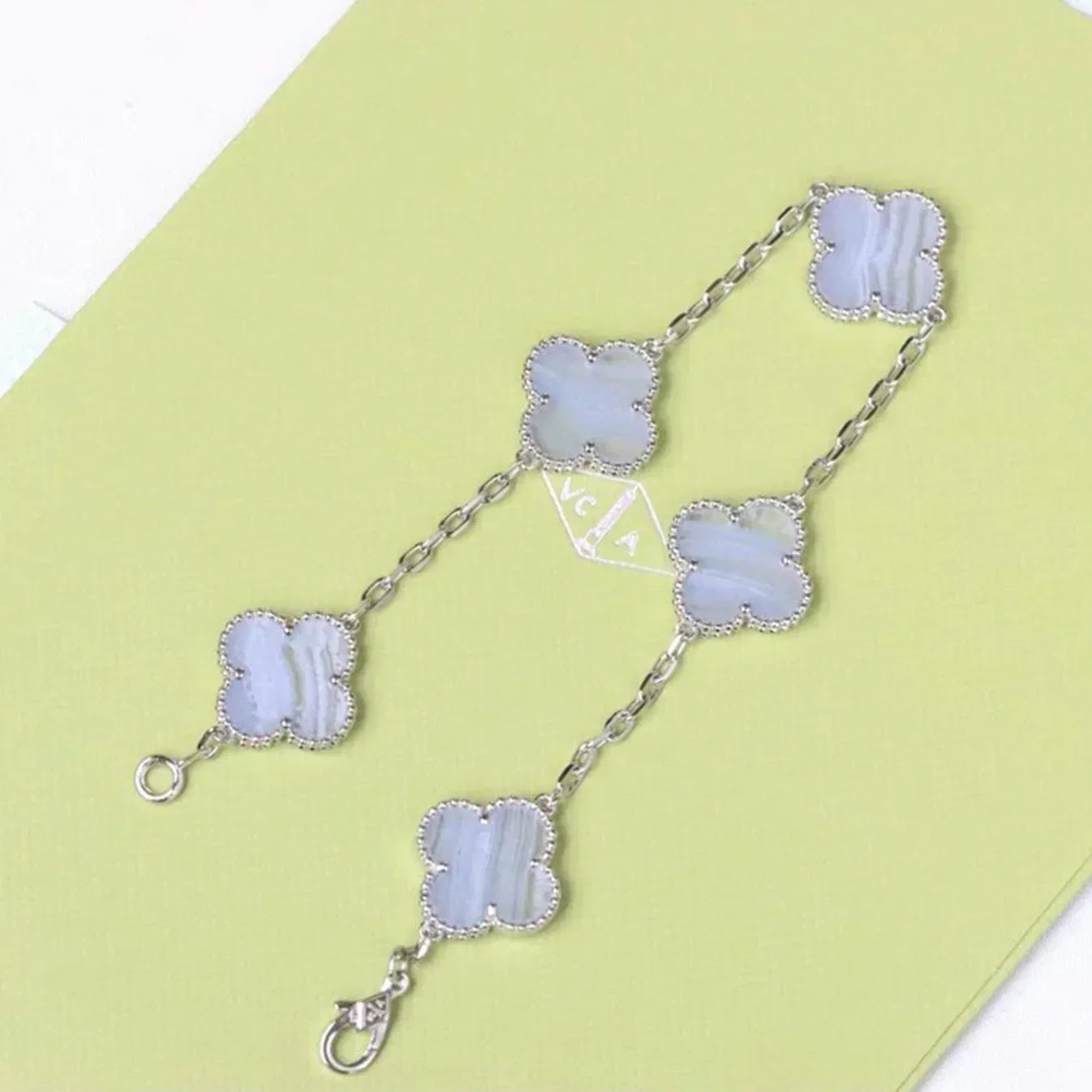 [LUXORA] CLOVER 5 MOTIF PURPLE CHALCEDONY BRACELET COLLECTION