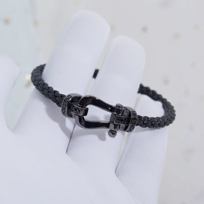 [LUXORA]FORCE LARGE SERIES HORSESHOE BLACK SAMURAI BRACELET