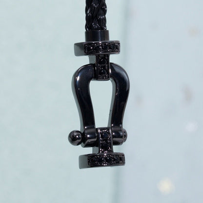[LUXORA]FORCE LARGE SERIES HORSESHOE BLACK SAMURAI BRACELET