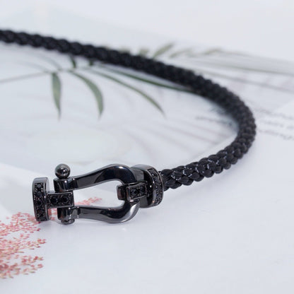 [LUXORA]FORCE LARGE SERIES HORSESHOE BLACK SAMURAI BRACELET