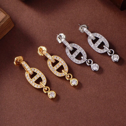 [LUXORA]HM CHAINE DIAMOND EARRINGS