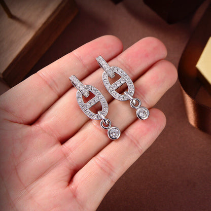 [LUXORA]HM CHAINE DIAMOND EARRINGS