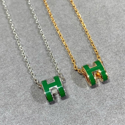 [LUXORA]POP H GREEN NECKLACE SILVER AND GOLD