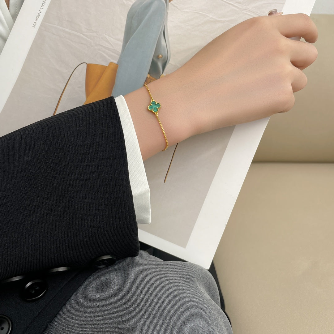 [LUXORA]CLOVER BRACELET MALACHITE 1 MOTIF