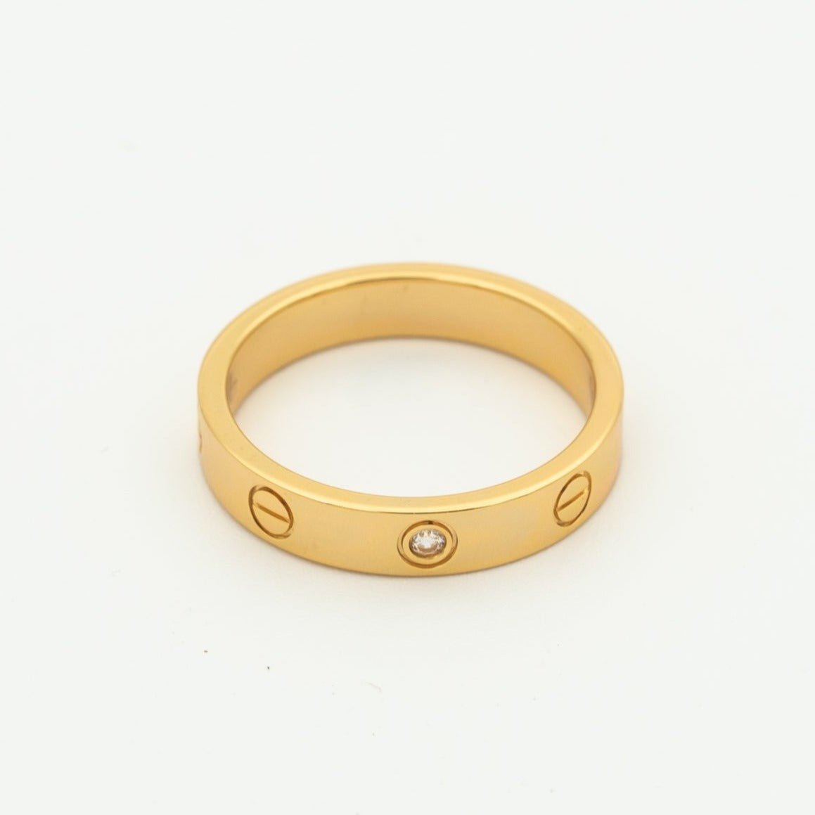 [LUXORA]LOVE RING 4MM 1 DIAMOND PINK GOLD
