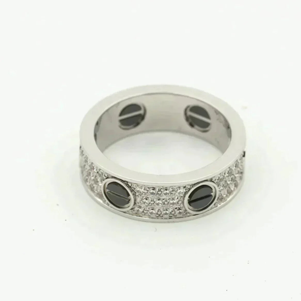 [LUXORA]LOVE RING 5.5MM DIAMONDS PAVED CERAMIC
