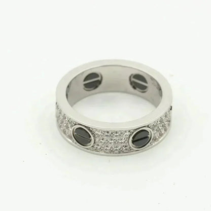 [LUXORA]LOVE RING 5.5MM DIAMONDS PAVED CERAMIC