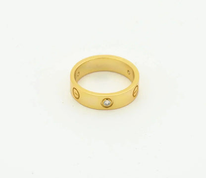 [LUXORA]LOVE RING 4MM 1 DIAMOND GOLD
