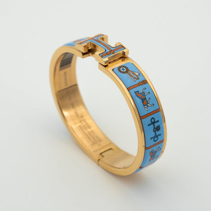 [LUXORA]H PINK GOLD BRACELET BLUE CERAMIC