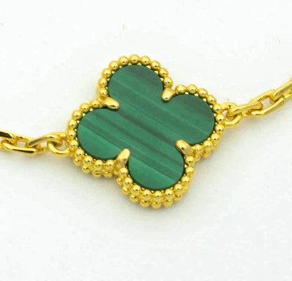 [LUXORA] CLOVER 5 MOTIF MALACHITE BRACELET COLLECTION