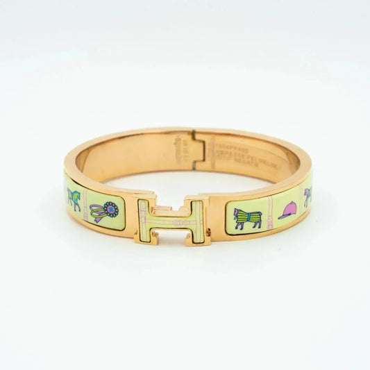 [LUXORA]H PINK GOLD BRACELET CREAM CERAMIC