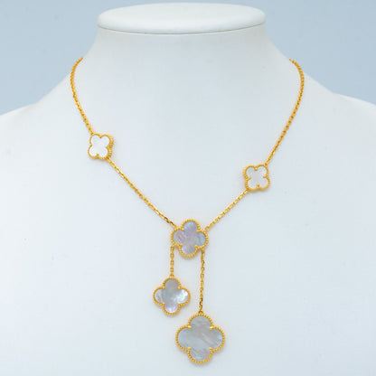 [LUXORA]CLOVER MOTHER OF PEARL NECKLACE 6 MOTIF