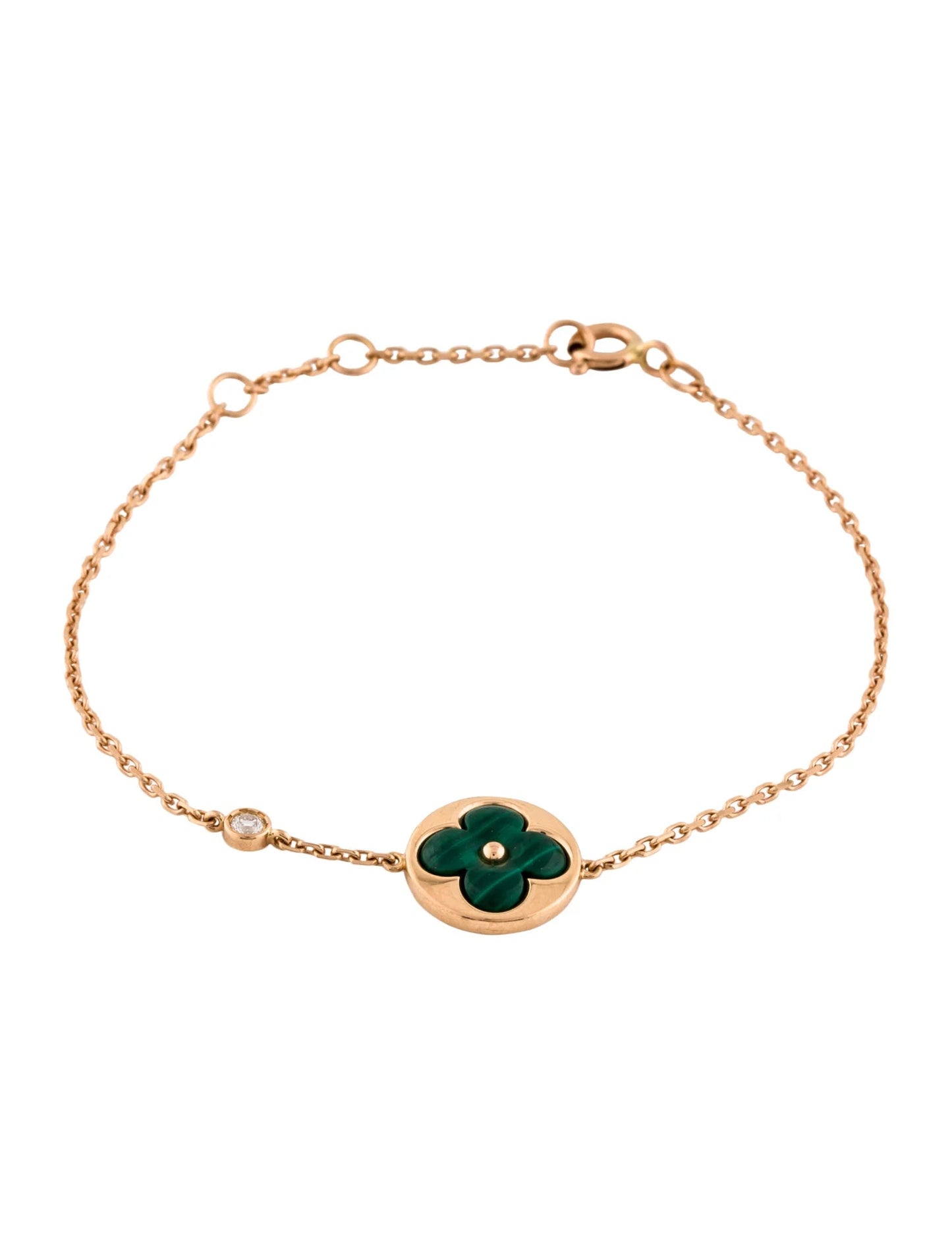 [LUXORA]SUN MALACHITE 1 DIAMOND PINK GOLD BRACELET