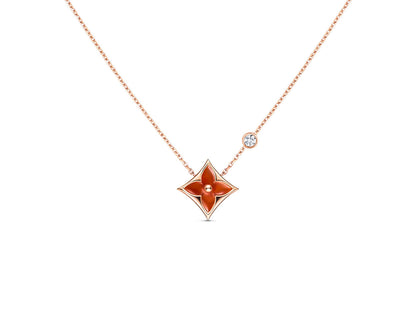 [LUXORA]STAR NECKLACE PINK GOLD 1 DIAMOND