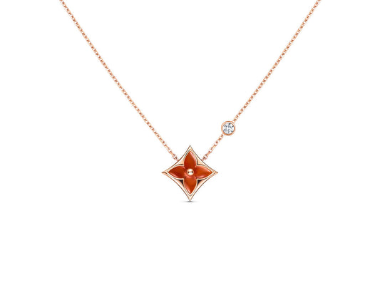 [LUXORA]STAR NECKLACE PINK GOLD 1 DIAMOND