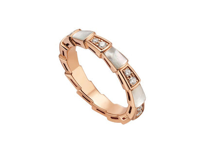 [LUXORA]SERPENTI RING PINK GOLD DIAMOND MOP 3MM