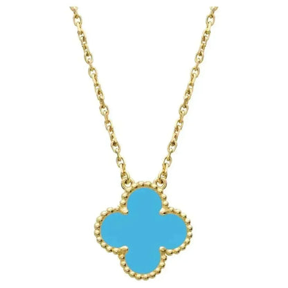[LUXORA]CLOVER 15MM VINTAGE TURQUOISE NECKLACE