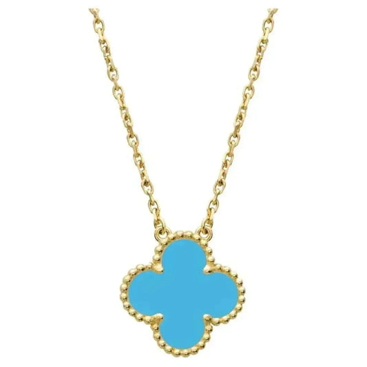 [LUXORA]CLOVER 15MM VINTAGE TURQUOISE NECKLACE