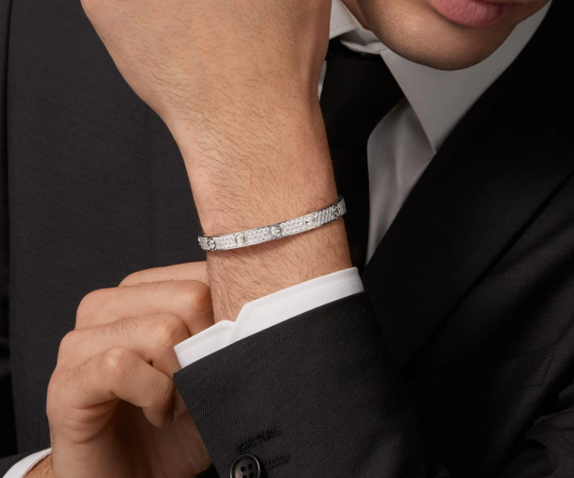 [LUXORA]NEW-LOVE-6.1MM-Width Diamond-Studded Bracelet