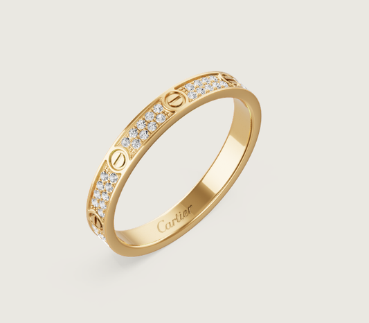 [LUXORA]LOVE RING 2.6mm-wide full-diamond ring Gold