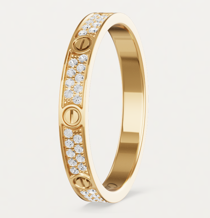 [LUXORA]LOVE RING 2.6mm-wide full-diamond ring Gold