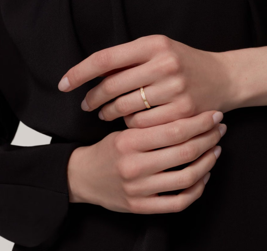 [LUXORA]LOVE RING 2.6mm-wide full-diamond ring Gold