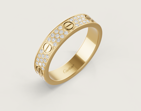 [LUXORA]LOVE RING 4mm-wide full-diamond ring GOLD