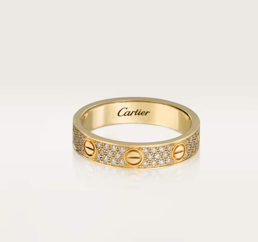 [LUXORA]LOVE RING 4mm-wide full-diamond ring GOLD