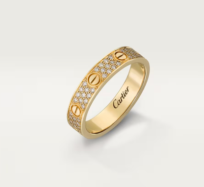 [LUXORA]LOVE RING 4mm-wide full-diamond ring GOLD