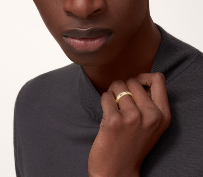 [LUXORA]LOVE RING 4mm-wide full-diamond ring GOLD