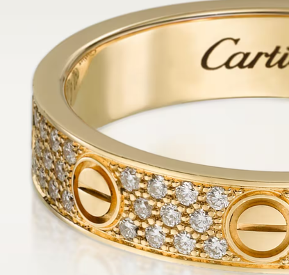 [LUXORA]LOVE RING 4mm-wide full-diamond ring GOLD