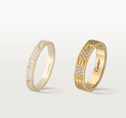 [LUXORA]LOVE RING 4mm-wide full-diamond ring GOLD
