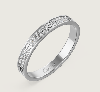[LUXORA]LOVE RING 2.6mm-wide full-diamond ring silver