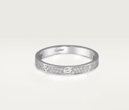 [LUXORA]LOVE RING 2.6mm-wide full-diamond ring silver