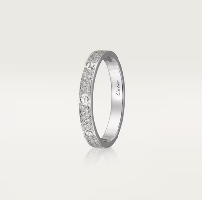[LUXORA]LOVE RING 2.6mm-wide full-diamond ring silver