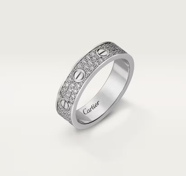 [LUXORA]LOVE RING 4mm-wide full-diamond ring silver