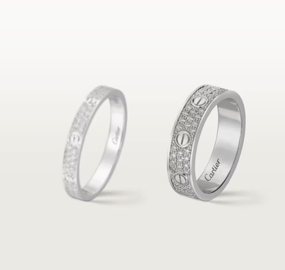 [LUXORA]LOVE RING 4mm-wide full-diamond ring silver