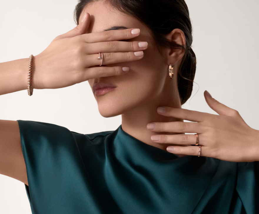 [LUXORA]LOVE RING 2.6mm-wide full-diamond ring Rose Gold