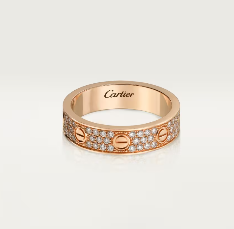 [LUXORA]LOVE RING 4mm-wide full-diamond ring Rose Gold