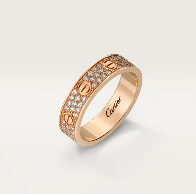 [LUXORA]LOVE RING 4mm-wide full-diamond ring Rose Gold