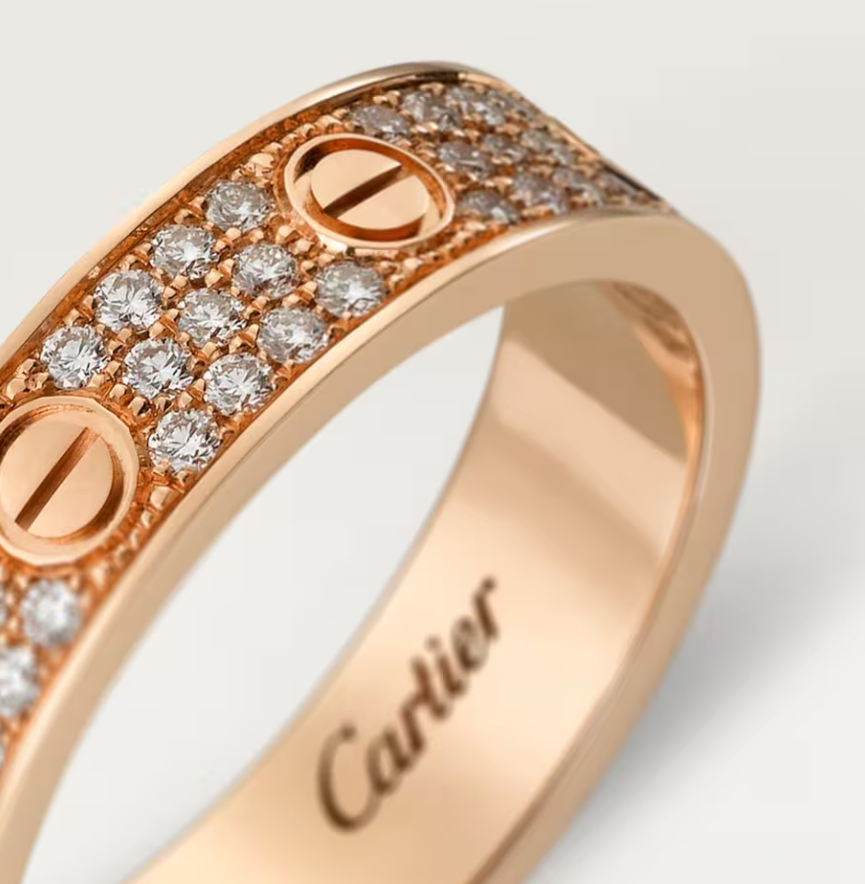 [LUXORA]LOVE RING 4mm-wide full-diamond ring Rose Gold